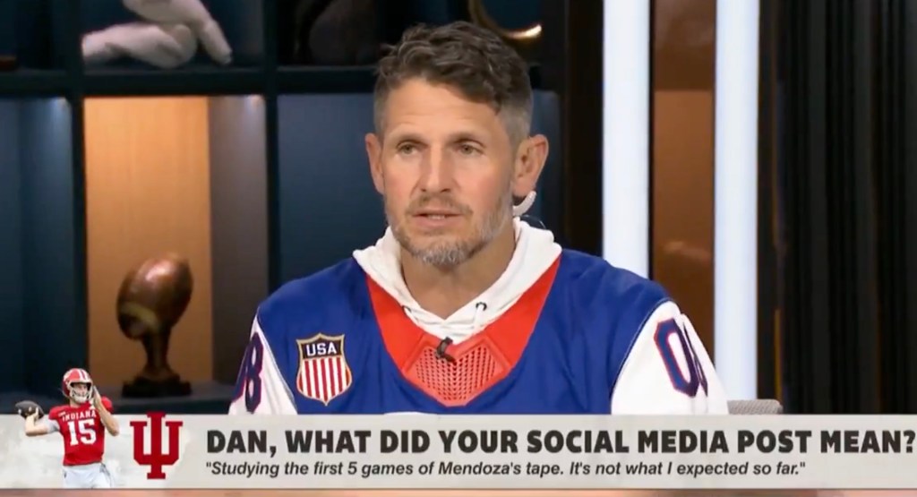 Dan Orlovsky is not a huge fan of Fernando Mendoza so far in his studies.